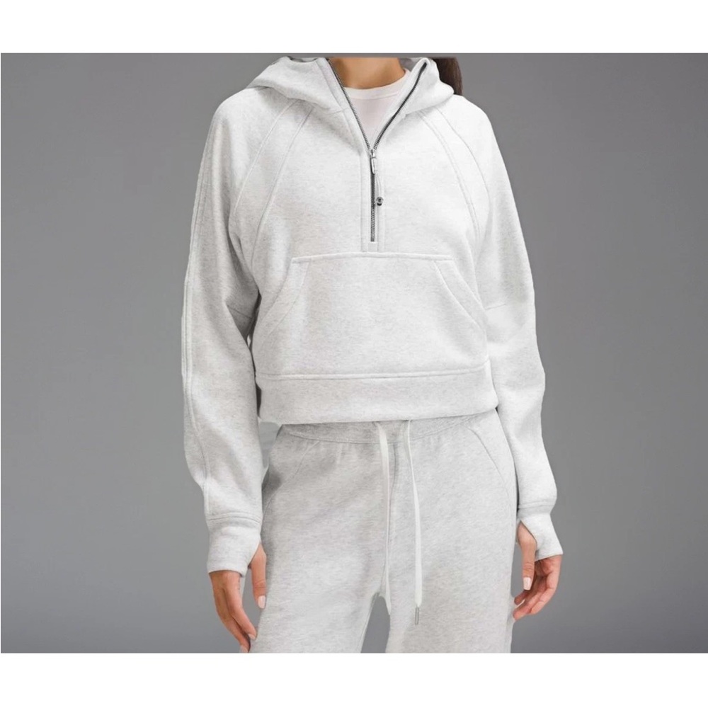 Lululemon Scuba Oversized Half-Zip Hoodie *PLUSH Heathered Alpine White XS/S fur